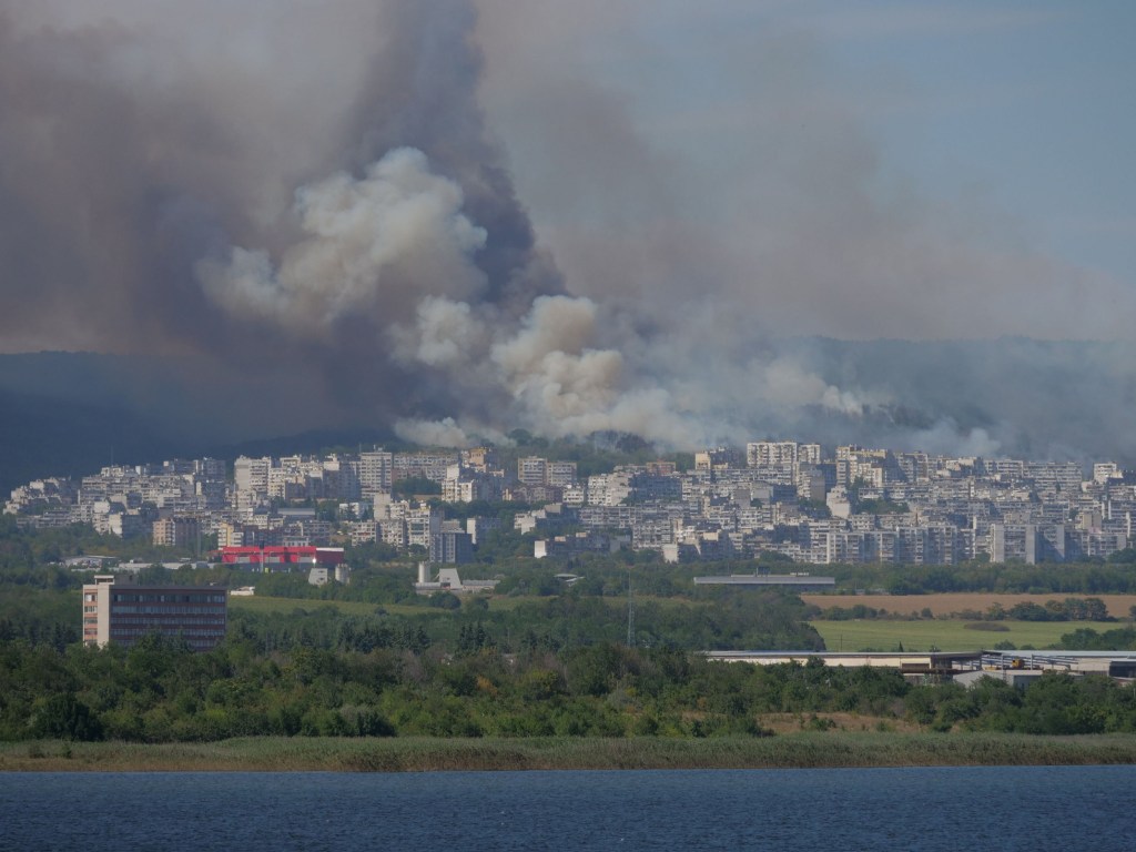 A big smoke is being seen over the Black Sea town of Varna